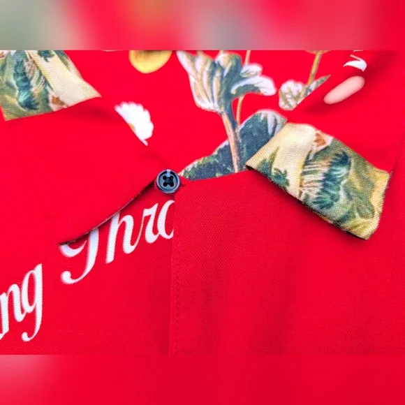 CivilRegime Tropical Flair Button Down Casual Shirt Red Yellow Mens Size Large - Picture 10 of 17